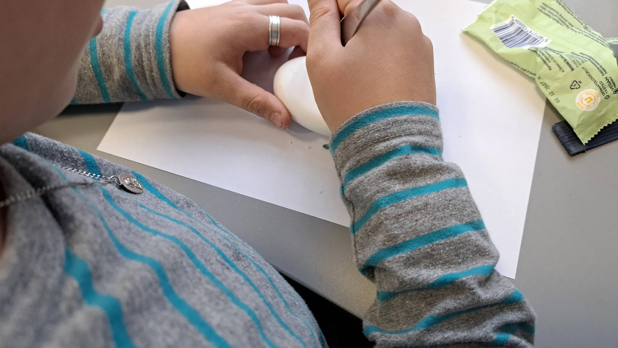 Rzeźba z mydła wykonana przez ucznia