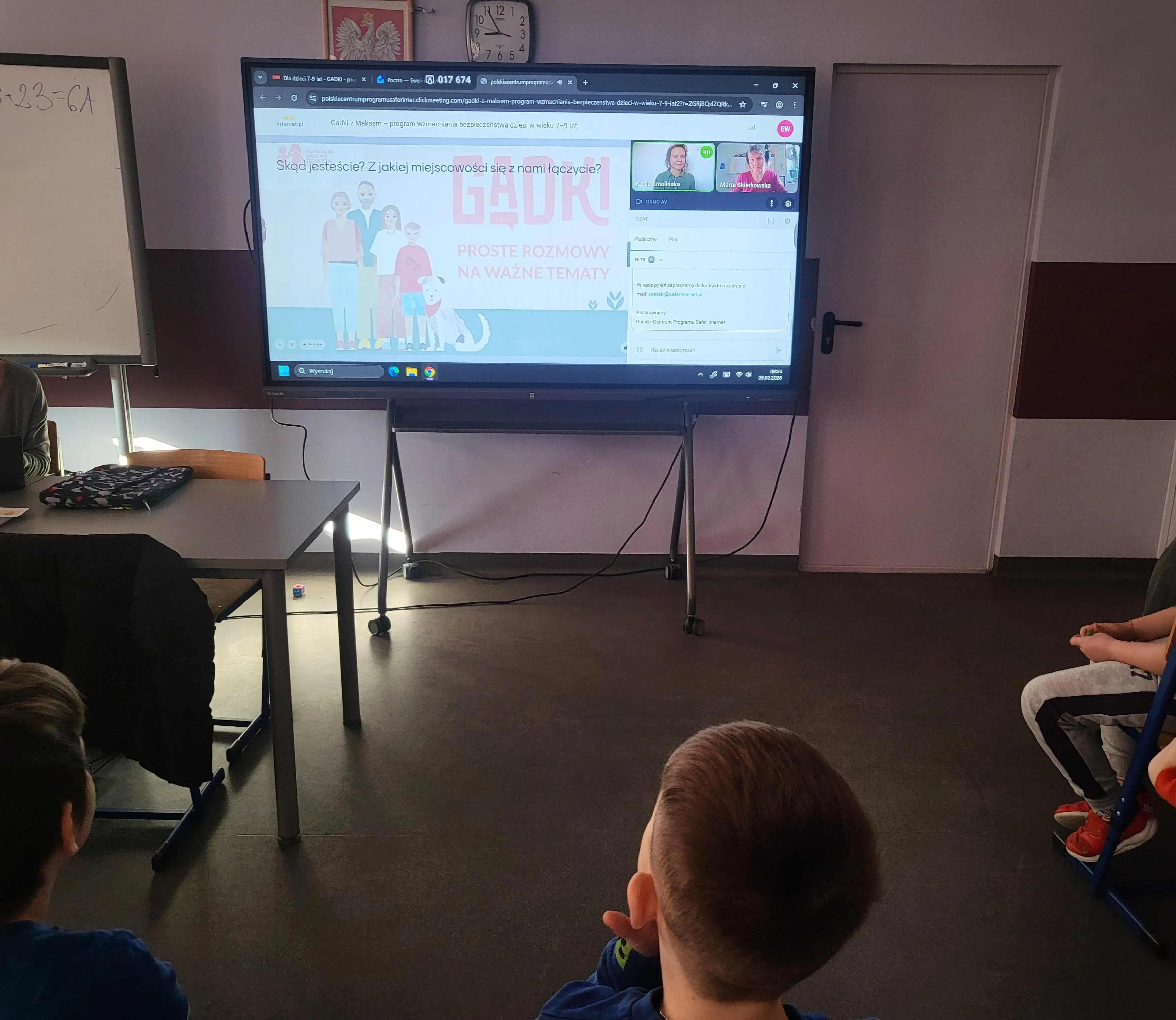 GADKI - proste rozmowy na ważne tematy, uczniowie klas 1-3 biorą udział w lekcji online