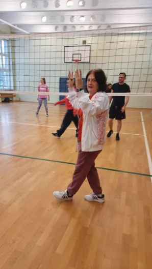 Mecz kadra z uczniami.